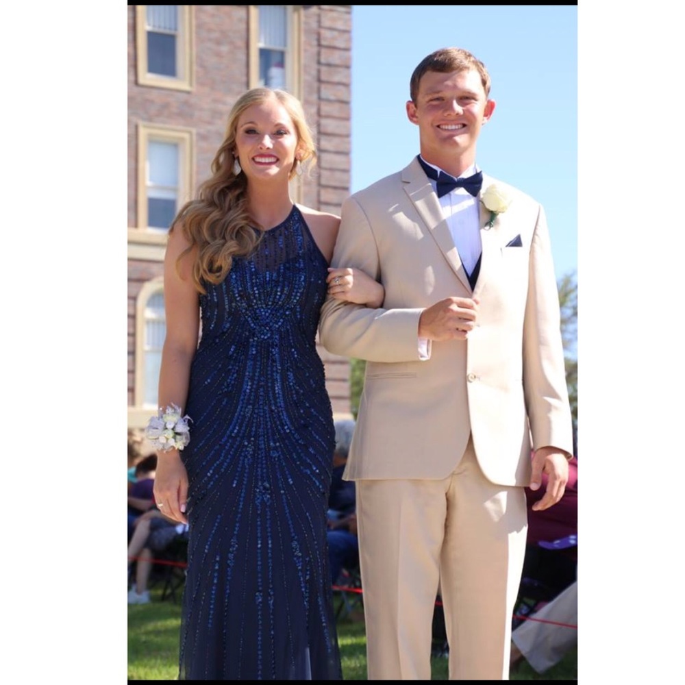 Sean Collection Prom Dress in Navy Blue